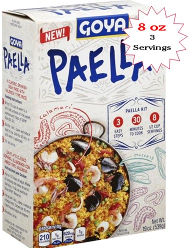 Goya Seafood Paella 8 oz     Servings. 3